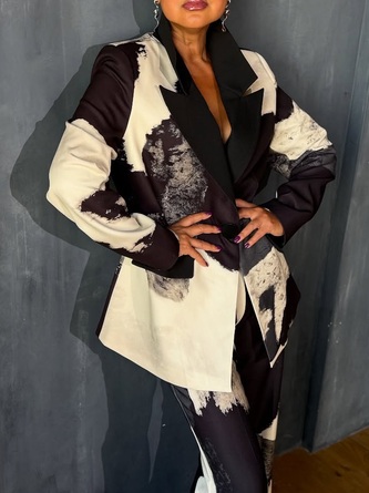 Urban Printing Random Print Lapel Collar Blazer