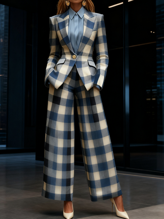 Urban Plaid Straight Pants