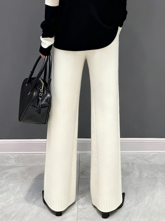 Casual Plain Straight Sweater Pants