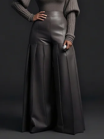 Urban Classic Wide-Leg Faux Leather Pants