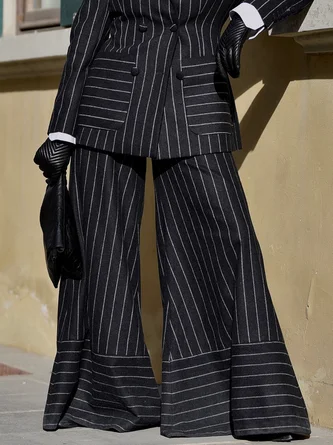 Urban Striped Fashion Wide Leg Pants