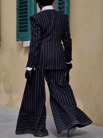 Urban Striped Fashion Wide Leg Pants