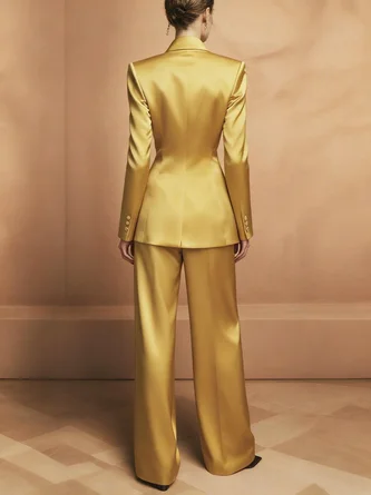 Urban Plain Satin Straight Pants