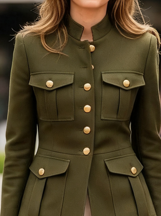 Urban Plain Stand Collar Jacket