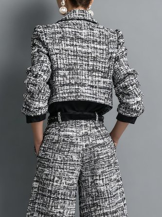 Urban Color Block Shawl Collar Jacket