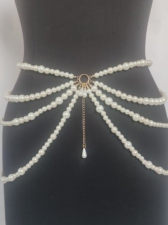 Elegant Plain Pearl Belt