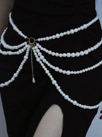 Elegant Plain Pearl Belt