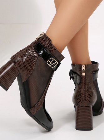 Plain Pu Autumn Elegant Boots