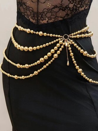 Elegant Plain Pearl Belt