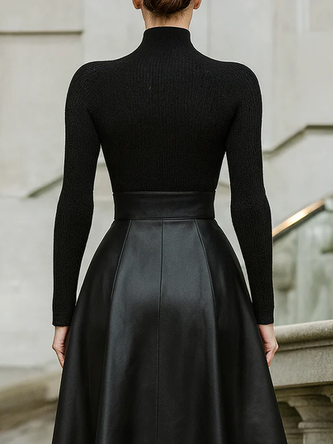 Yarn/Wool Yarn Urban Color Block Buttoned Sweater