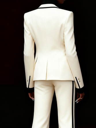 Urban Color Block Lapel Collar Blazer