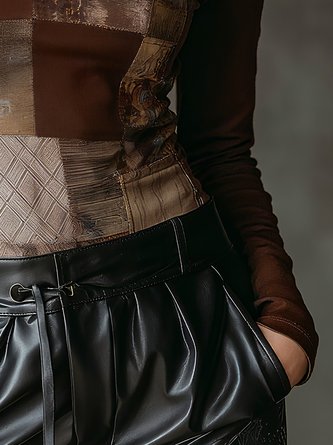 Casual Random Print Printing Crew Neck T-shirt