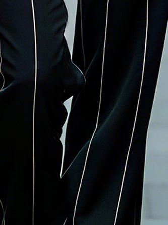 Urban Striped Straight Pants No Belt