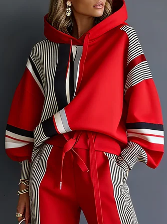 Urban Geometric Relaxed Fit Hoodie