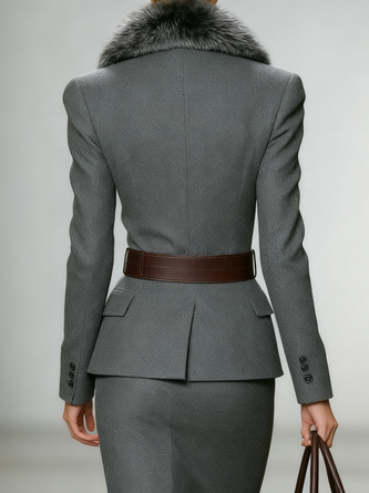 Urban Plain Lapel Collar Blazer