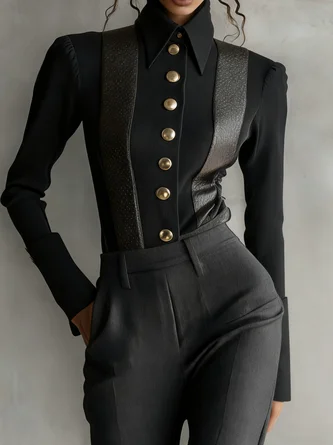 Urban Plain Shirt Collar Shirt