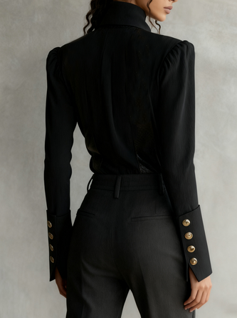 Urban Plain Shirt Collar Shirt