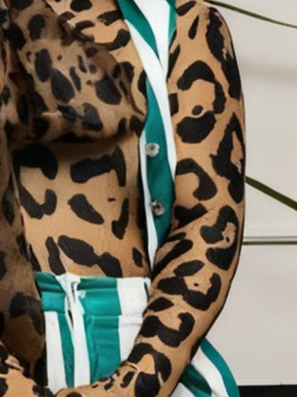 Casual Printing Striped Overall Bib Pants