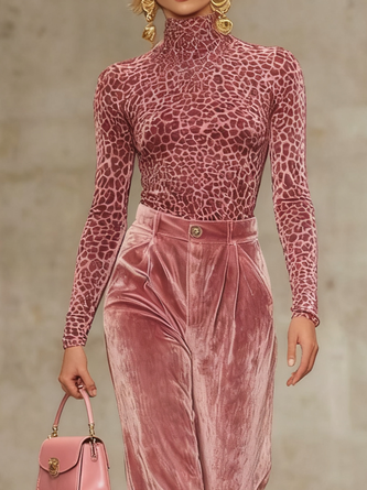 Urban Leopard Turtleneck T-shirt