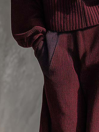 Casual Color Block Ankle Banded Pants