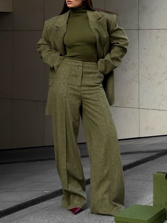 Urban Regular Sleeve Plain Lapel Collar Blazer