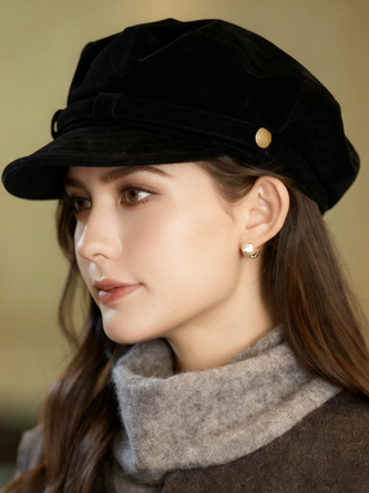 Old British style beret autumn and winter octagonal hat