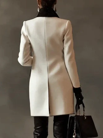 Urban Buttoned Color Block Lace Coat