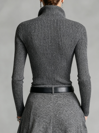 Yarn/Wool Yarn Casual Plain Buttoned Sweater