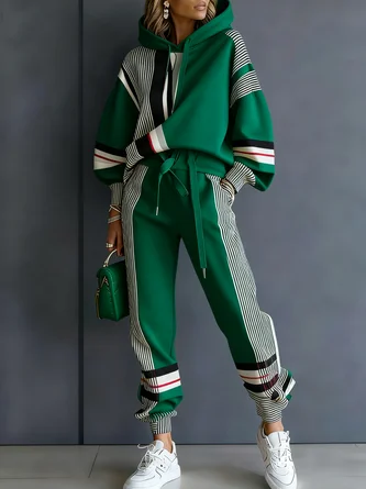 Urban Geometric Relaxed Fit Hoodie