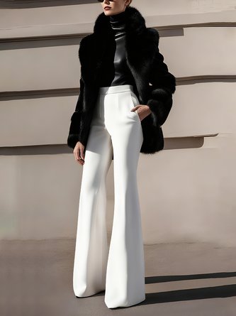 Urban Plain Lapel Collar Teddy Jacket