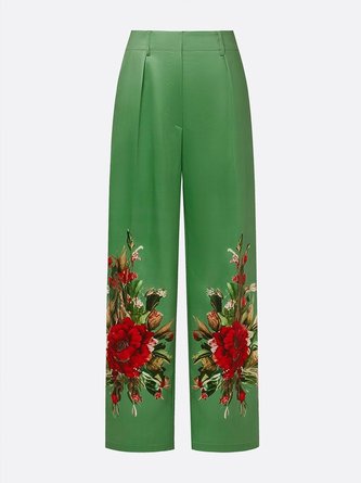 Urban Satin Floral Straight Pants