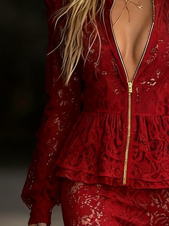 Elegant Plain Crew Neck Blouse