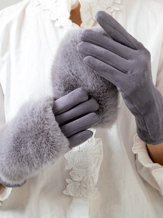 Urban Plain Fur Gloves