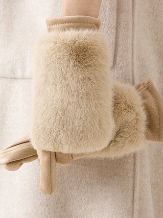 Urban Plain Fur Gloves