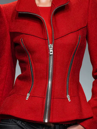 Urban Plain Shirt Collar Jacket