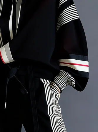 Urban Geometric Relaxed Fit Hoodie