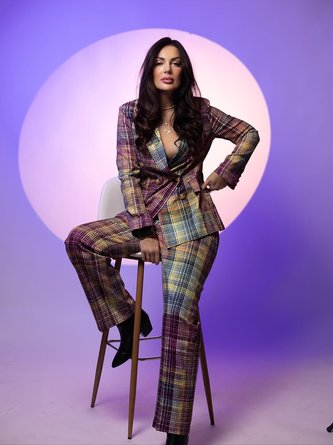 Urban Multi-Plaid Straight-Leg Pants