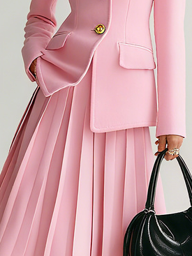 Urban Buttoned Plain Midi Skirt