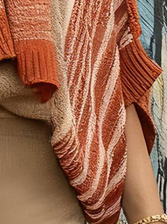 Casual Striped Crew Neck Loosen Sweater