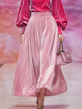 Urban Zipper Plain Midi Skirt