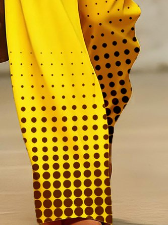 Urban Polka Dots Printing Straight Pants