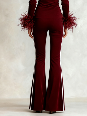 Elegant Color Block Straight Pants