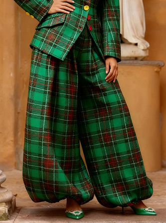 Urban Plaid Ankle Banded Pants