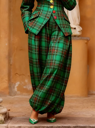 Urban Plaid Ankle Banded Pants