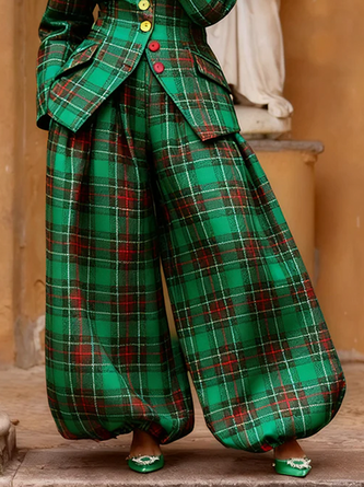 Urban Plaid Ankle Banded Pants
