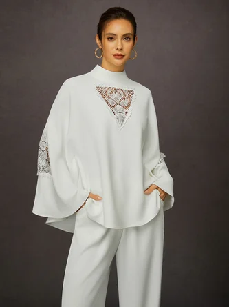 Sheer Lace Patch Top – Versatile Urban Style for Social Occasions