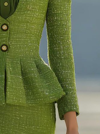 Elegant Long Sleeve Plain Jacket