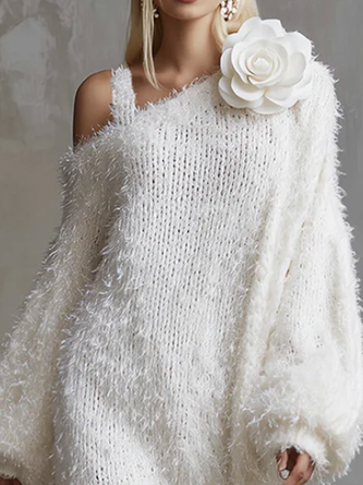 Urban Plain Irregular Craftsmanship Asymmetrical Mini Dress