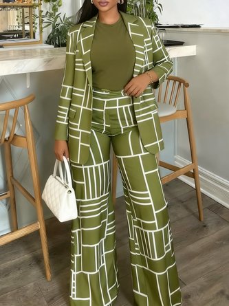 Urban Geometric Printing Straight Pants