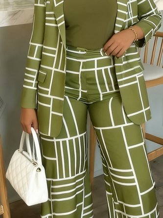 Urban Geometric Printing Straight Pants